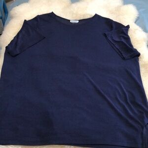 Dark blue poly spandex shirt sleeve top size 4x